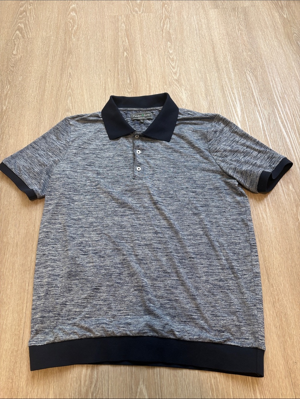 Paisley & Gray Blue silk blue slim fit polo